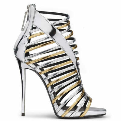 Roman hollow out color block high heel fashion sandals