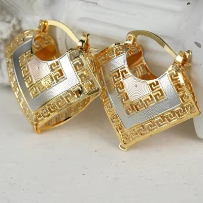 Celebrity style greek print  earrings