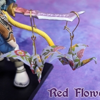Origami Crane Earrings - Poppy Garden Set - Thumbnail 6