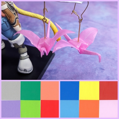 Origami crane earrings - solid colors set