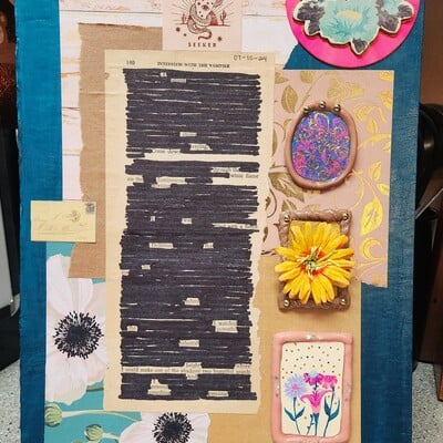Poems, prayers, and promises mixed media art