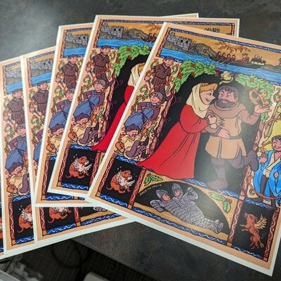 The lion in winter - christmas print 