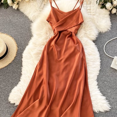 Lovely satin short a line dress fashion dress