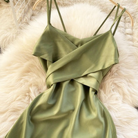 Lovely Satin Short A Line Dress Fashion Dress - Thumbnail 8