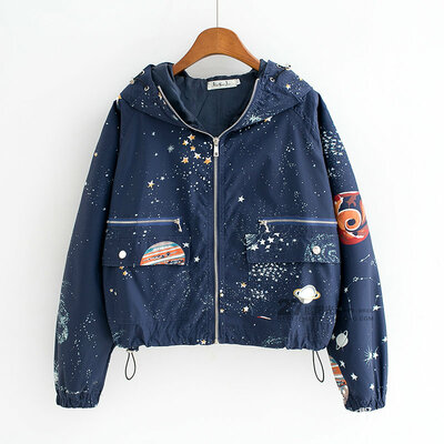 Harajuku cosmic planet fashion windbreaker jacket outerwear