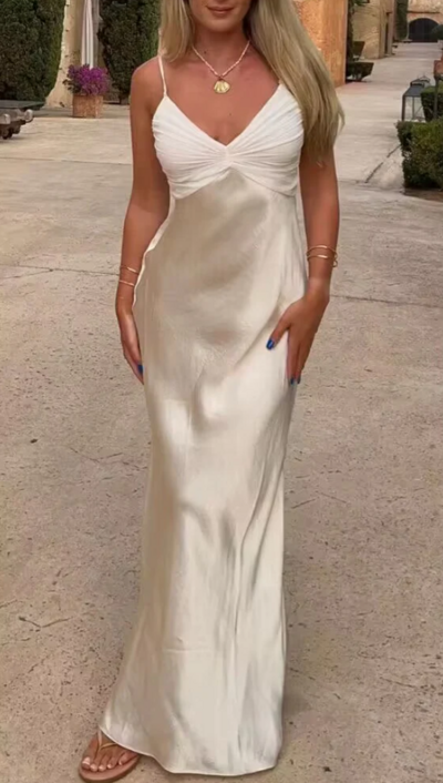 Spaghetti Straps Modest Long Prom Dresses