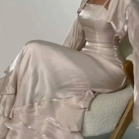 Elegant Sheath A Line Straps Long Prom Dresses - Thumbnail 1