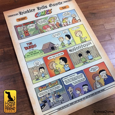 Hinkley hills gazette : the 'burbs sunday comics 12"x18" giclee print