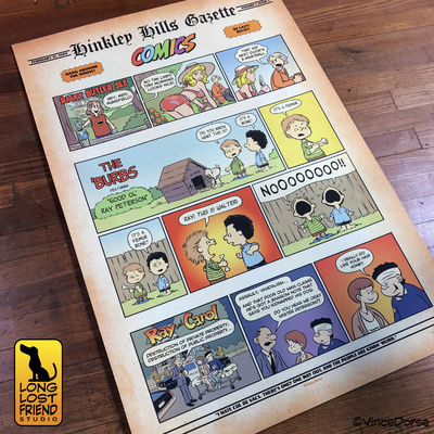 Hinkley Hills Gazette : The 'Burbs Sunday Comics 12"x18" Giclee Print