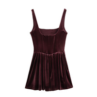 Pleated fitted short halter dress - Thumbnail 6
