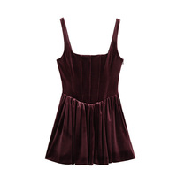Pleated fitted short halter dress - Thumbnail 7
