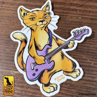 Bass cat sticker 3"x3"