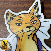 Bass Cat Sticker 3"x3" - Thumbnail 1