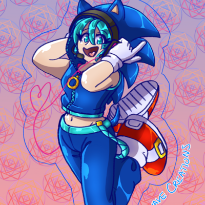 Acrylic charm: miku the hedgehog