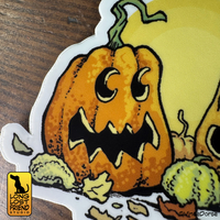 Jack O Lanterns (Wish on a Halloween Moon) Sticker 3"x3" - Thumbnail 1