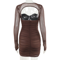 Fashionable and elegant slim fit pleated hip skirt - Thumbnail 2