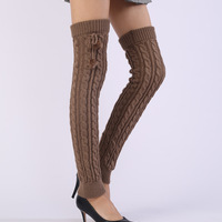 Knitting Over the Knee Socks Legging - Thumbnail 4