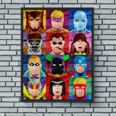 Collage art print - watchmen