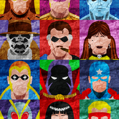 Collage art print - watchmen