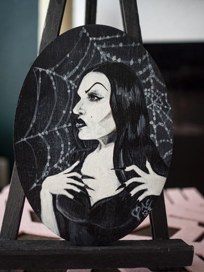 Vampira - Oval Wood Panel 