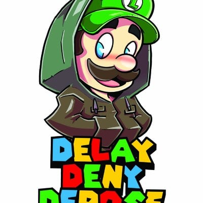 Delay, deny, depose sticker