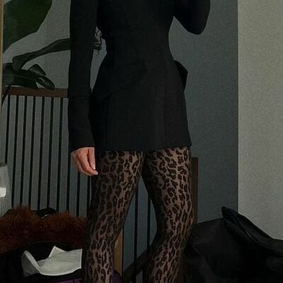 Cheetah print tights