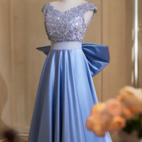 Sky Blue Ball Gown Formal Dress, Evening Dress,Prom Gowns,Prom Dresses Z72 - Thumbnail 4