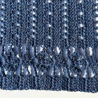 Navy Shawl/Stole in Recycled Yarn - Thumbnail 3