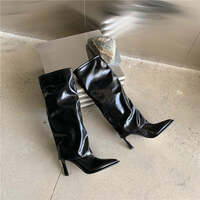 Versatile Fall/Winter Thin High Heel Pointed Long Boots - Thumbnail 2