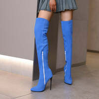 Sultry Over-the-Knee Side-Zip Stiletto Boots - Thumbnail 4