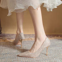 Versatile Fairy-inspired Silver Stiletto Heels Shoes Heel Height 9CM - Thumbnail 4