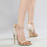 Shimmering 3D Butterfly Stiletto Sandals - Thumbnail 3