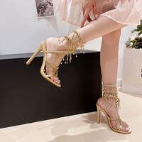 Serpentine Spiral Water Drill Single-Strap High Heel Sandals - Thumbnail 1