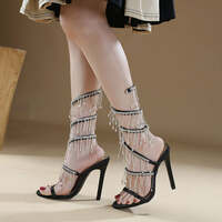 Serpentine Spiral Water Drill Single-Strap High Heel Sandals - Thumbnail 3