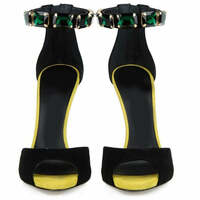 Sparkling Gemstone Peep-Toe High Heel Sandals - Thumbnail 2