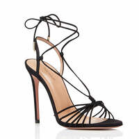 Stylish Black Strappy High Heel Fashion Sandals - Thumbnail 2