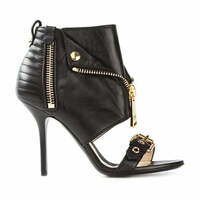 Trendy High Heeled Buckle and Flared Strap Fashion Sandals - Thumbnail 4