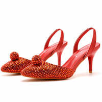 Shimmering Rhinestone Pointed-toe Stiletto Sandals - Thumbnail 4