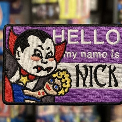 Garbage patch name tag nick patch (iron-on)