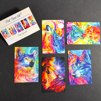 Postcard Set - Rainbow Wolves - Thumbnail 6