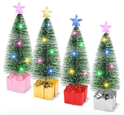 Mini Christmas Tree with lights 4 Pack 
