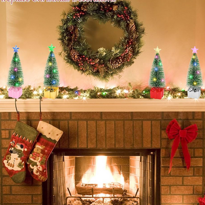 Mini christmas tree with lights 4 pack 