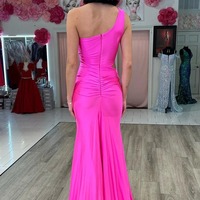 Hot Pink Mermaid One-Shoulder Cutout  Long Prom Dress,PD230585 - Thumbnail 1