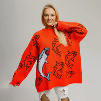 Shark Oversize Knitted Sweater - Thumbnail 6