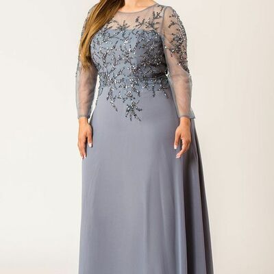 Elegant mother of the bride/groom dress plus size evening formal prom dress