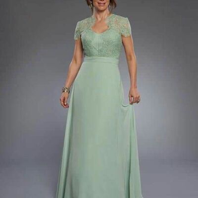 Elegant mother of the bride/groom dress mint gree lace evening formal prom dress