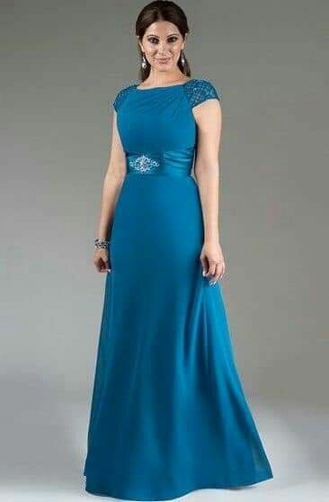 Elegant Mother of the Bride/Groom Dress Blue Lace Evening Formal Prom Dress