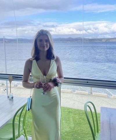 Simple Yellow V Neck Prom Evening Dresses