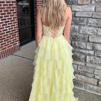 A Line Sweetheart Daffodial Chiffon Tiered Prom Dresses,BD251013 - Thumbnail 1