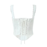 Lace trim camisole with cross back straps - Thumbnail 5